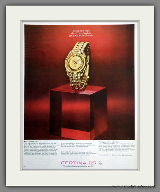 Certina Watches. Original Advert 1964 (ref AD301170)