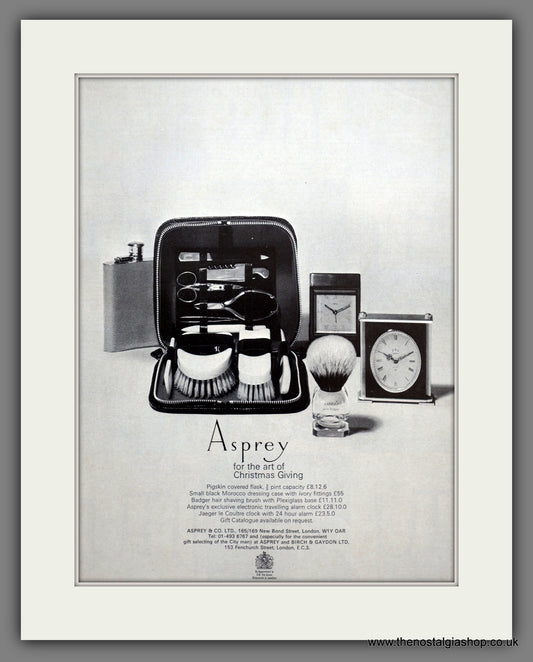 Asprey Clocks and Watches. Original Advert 1968 (ref AD301348)