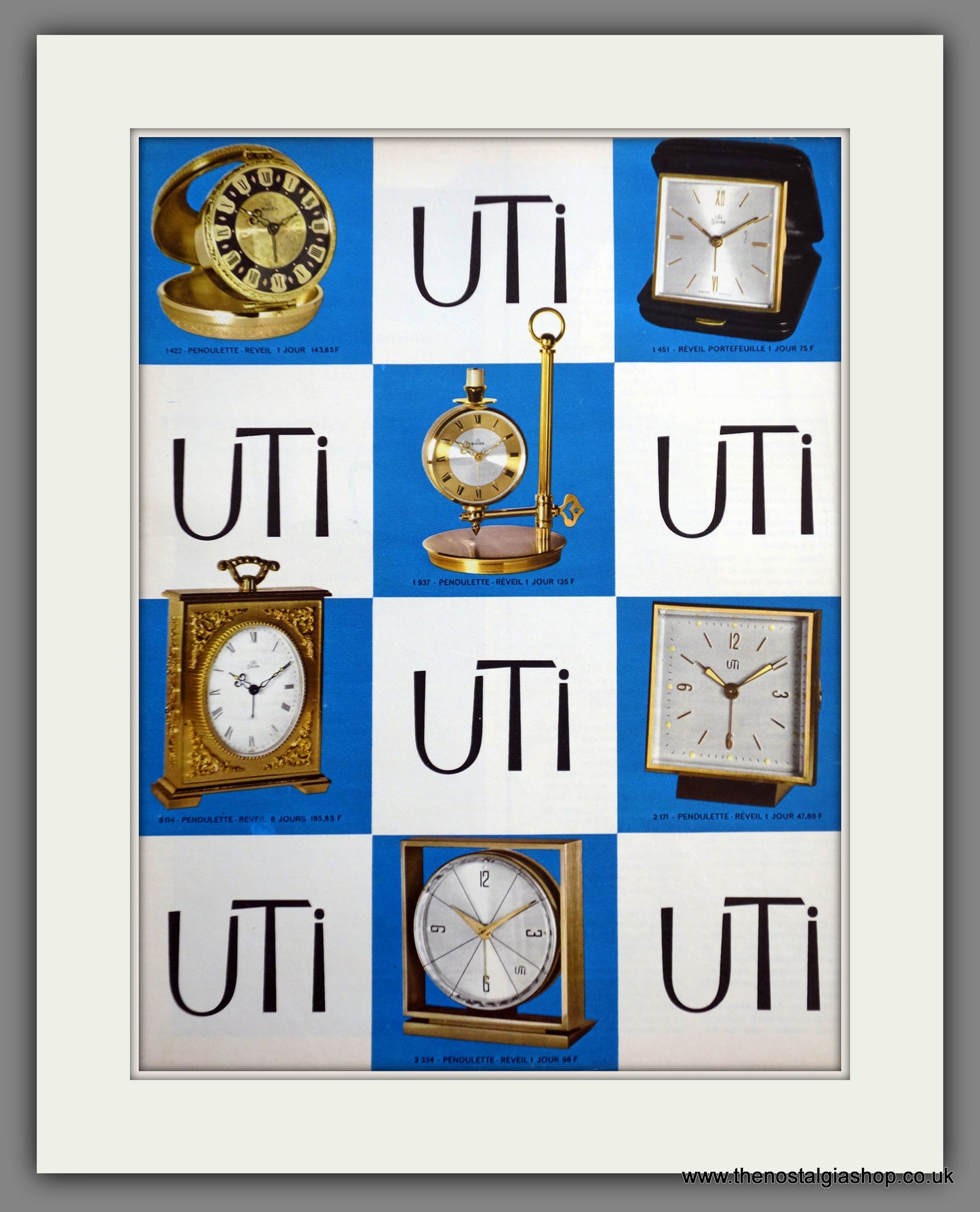 UTI Clocks. Original French Advert 1968 (ref AD301349)