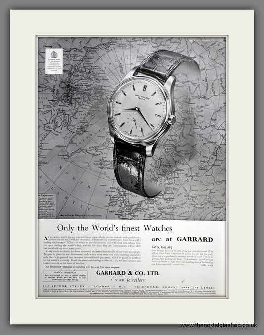 Patek Philippe Watches at Garrard. Original Advert 1960 (ref AD301253)