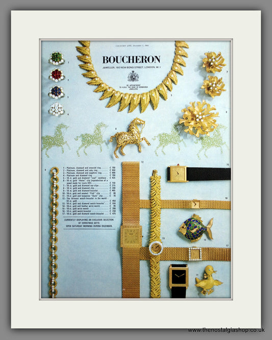 Boucheron Watches. Original Advert 1966 (ref AD301254)