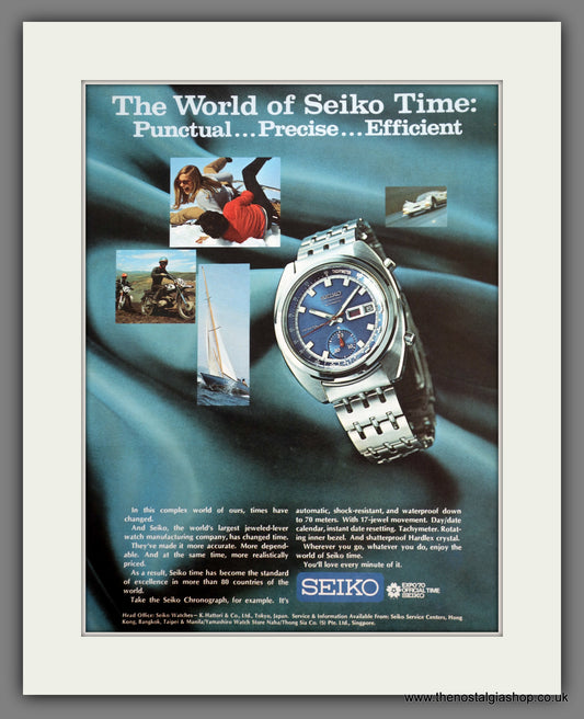 Seiko Chronograph Watches. Original Advert 1969 (ref AD301183)