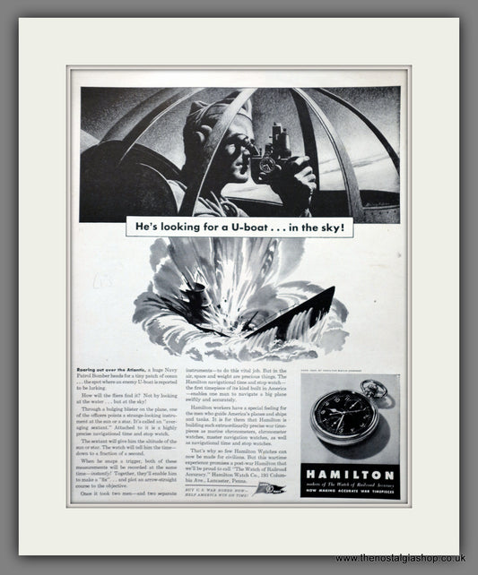 Hamilton Pocket Watches. Large Original Advert 1943 (ref AD301299)
