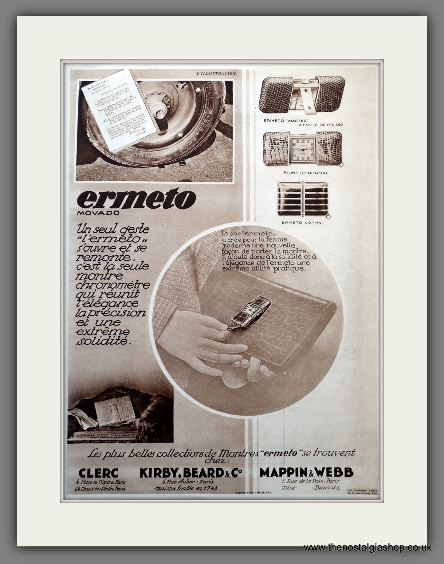 Ermeto Watches. Original French Advert 1930 (ref AD301339)