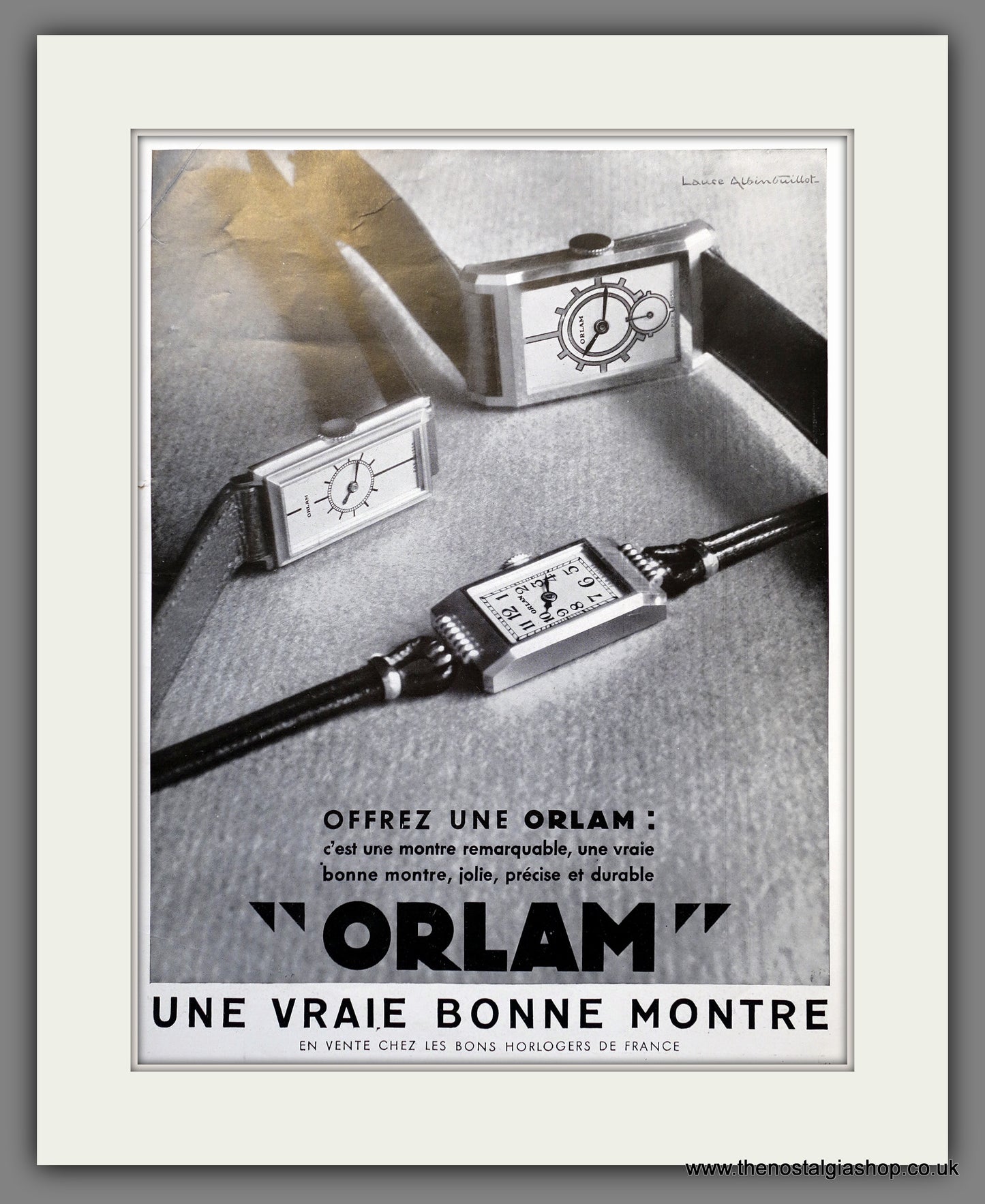 Orlam Watches. Original French Advert 1933 (ref AD301342)