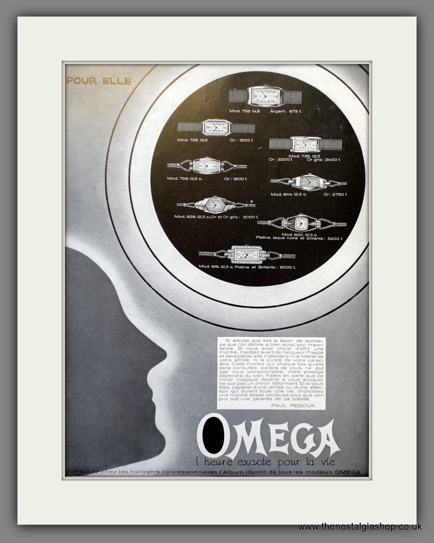 Omega Ladies Watches. Original French Advert 1930 (ref AD301345)