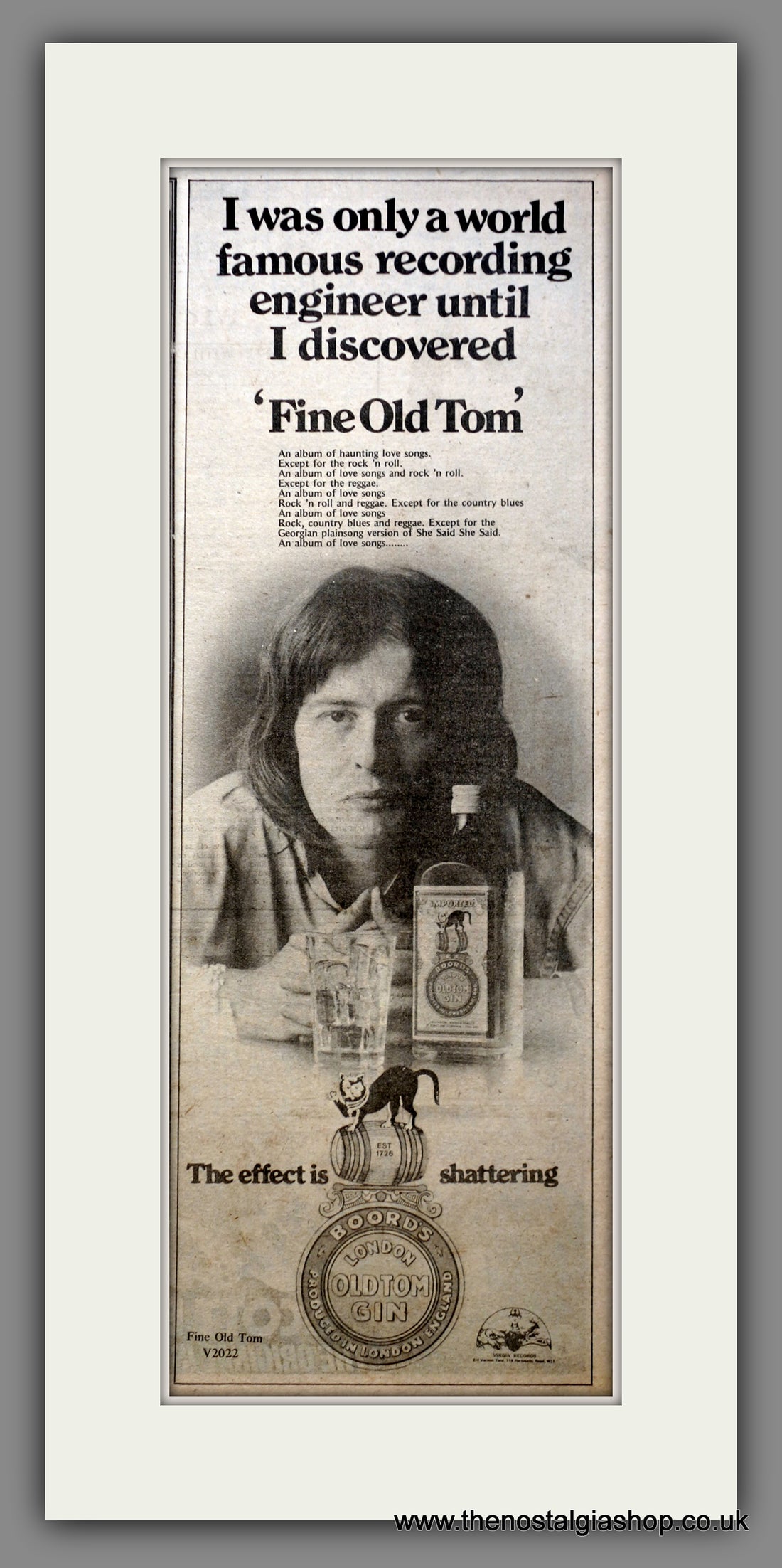 Fine Old Tom. Original Advert 1975 (ref AD200504) – The Nostalgia Shop