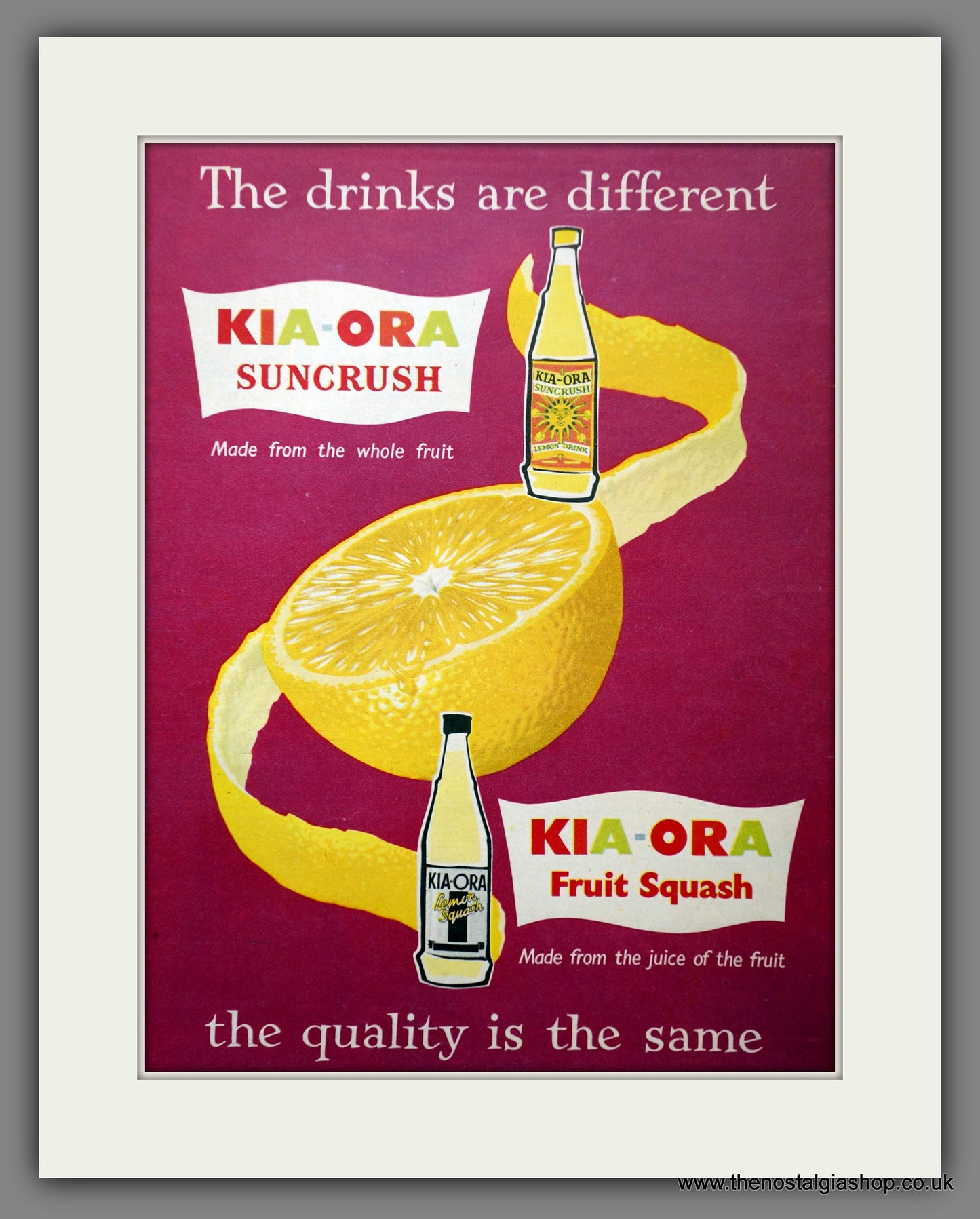 Kia-Ora Suncrush. Original Advert 1956 (ref AD300940)