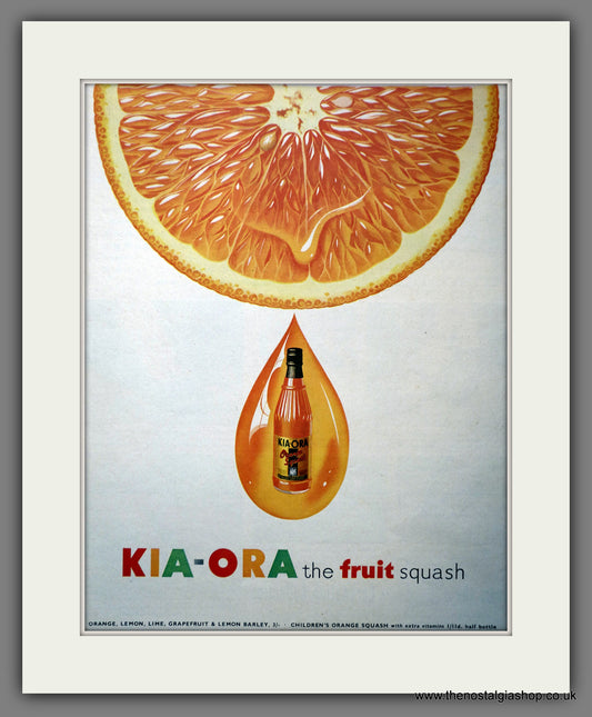 Kia-Ora Fruit Squash. Original Advert 1953 (ref AD300945)