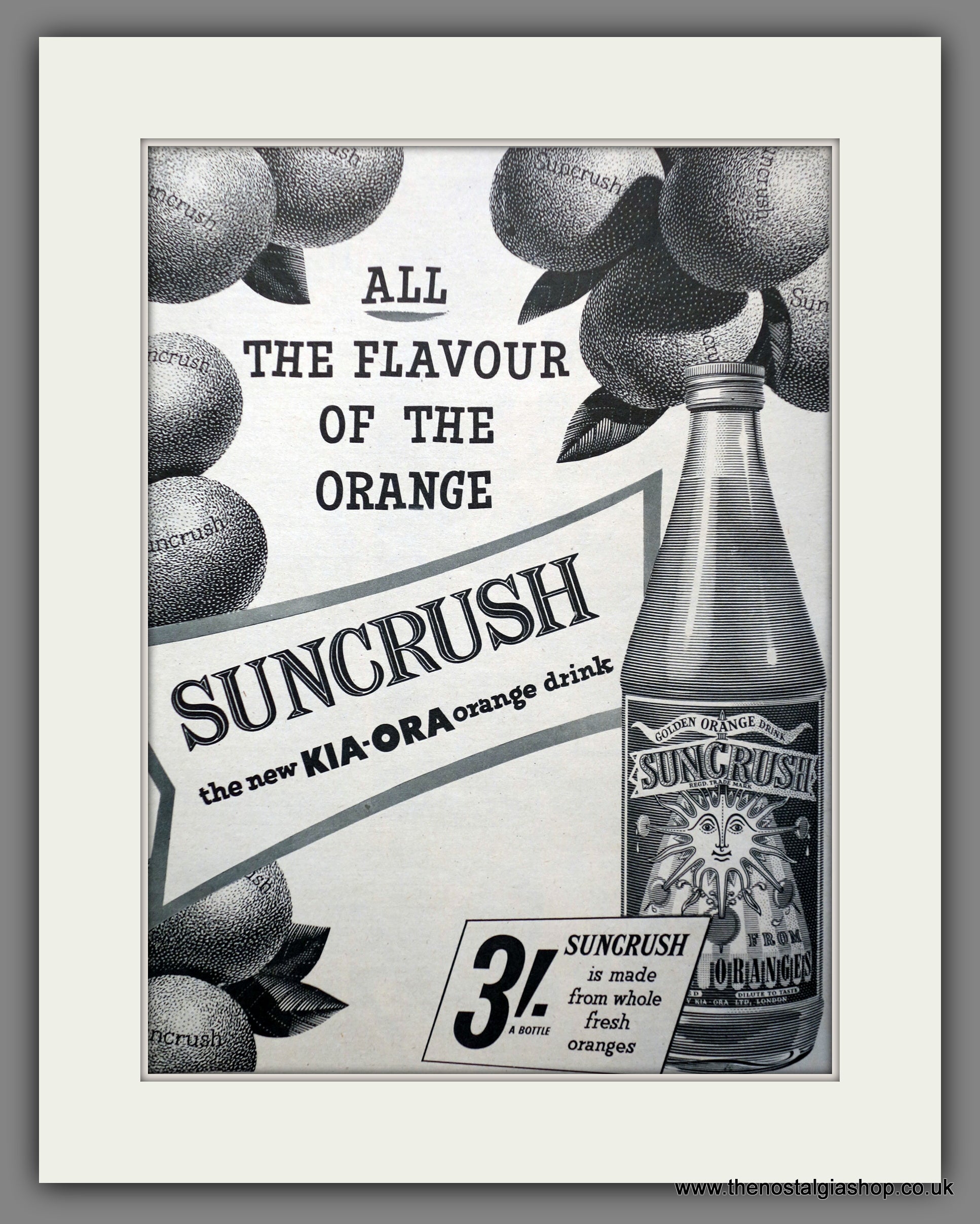 Kia-Ora Suncrush. Original Advert 1955 (ref AD300948) – The Nostalgia Shop