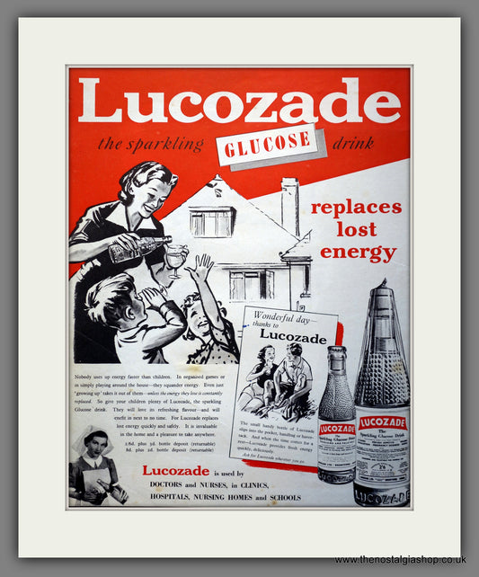 Lucozade Glucose Drink. Original Advert 1953 (ref AD300953)
