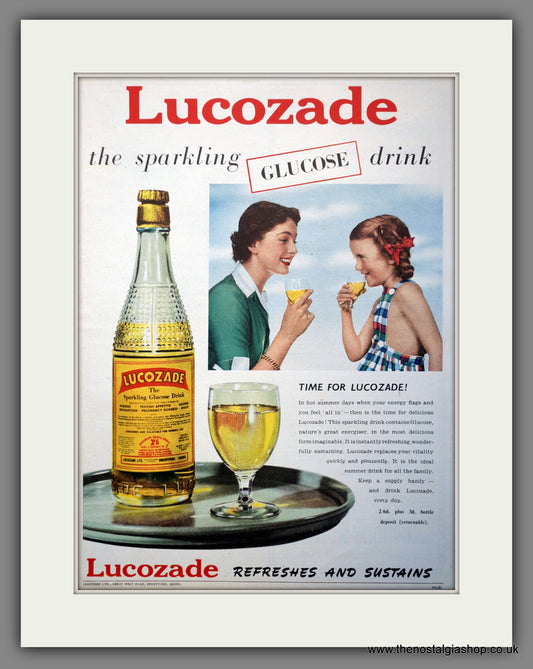 Lucozade Glucose Drink. Original Advert 1952 (ref AD300954)