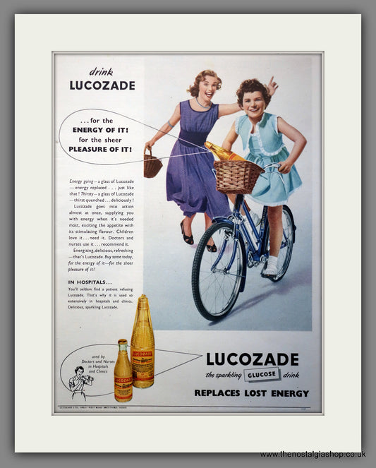 Lucozade Glucose Drink. Original Advert 1954 (ref AD300955)