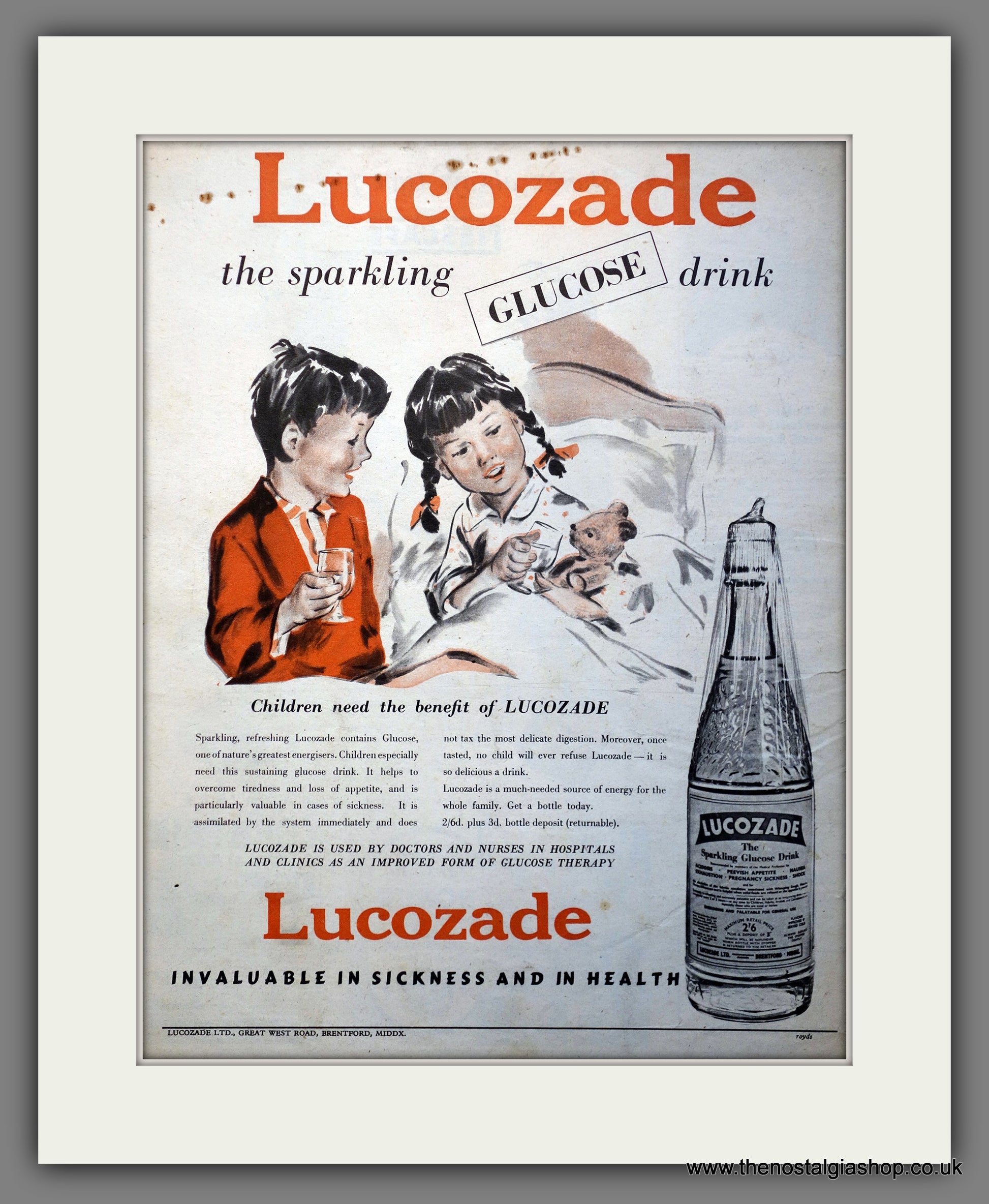 Lucozade Glucose Drink. Original Advert 1952 (ref AD300957) – The ...