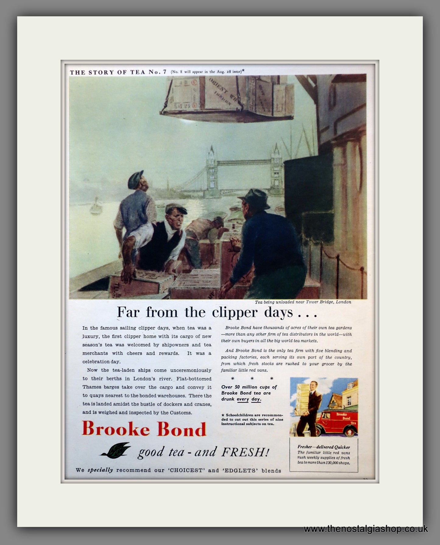 Brooke Bond Tea. Original Advert 1956 (ref AD300969)