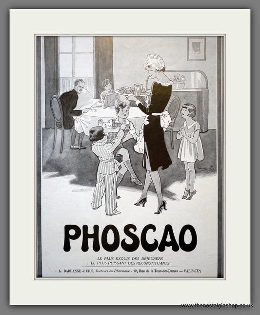 Phoscao Corn and Cocoa Shake. Original French Advert 1930 (ref AD301021)