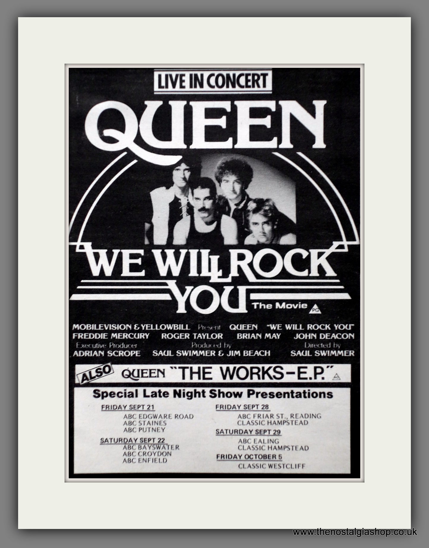 Queen. We Will Rock You. The Movie. 1984 Original Advert (ref AD60861)
