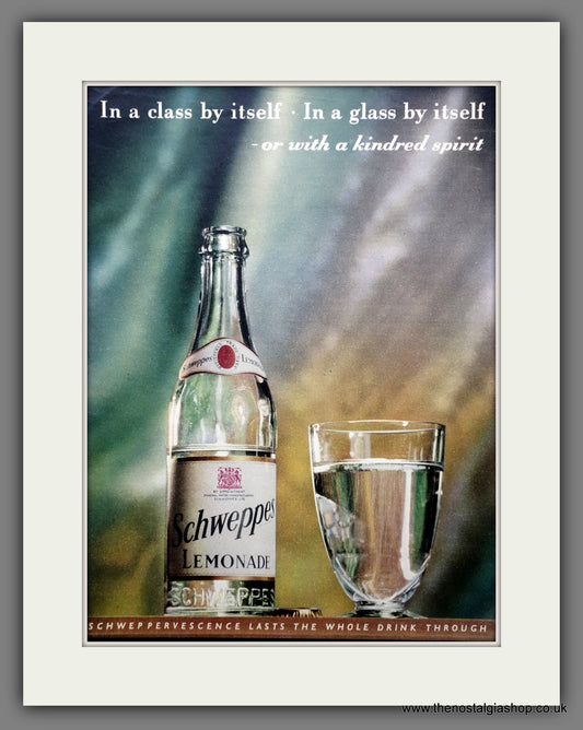 Schweppes Lemonade Tonic Water. Original Advert 1951 (ref AD301032)