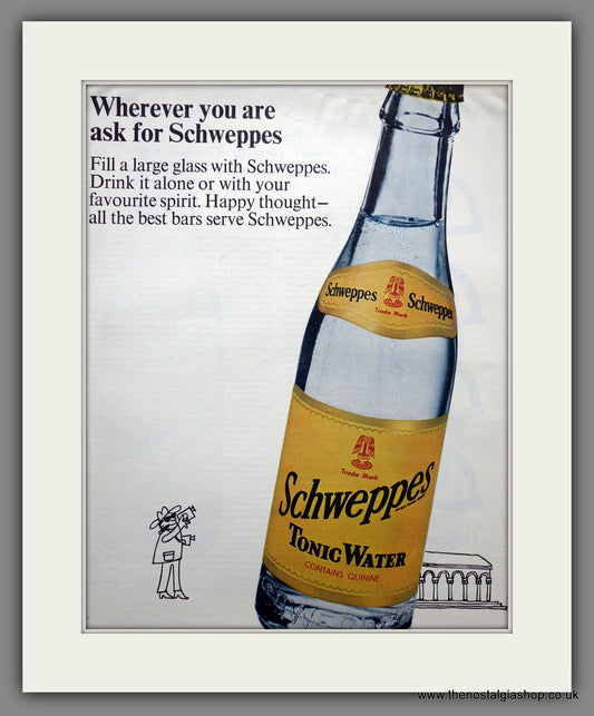 Schweppes  Tonic Water. Original Advert 1966 (ref AD301038)
