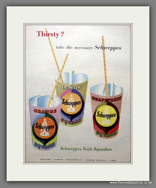 Schweppes Fruit Squashes. Original Advert 1954 (ref AD301046)