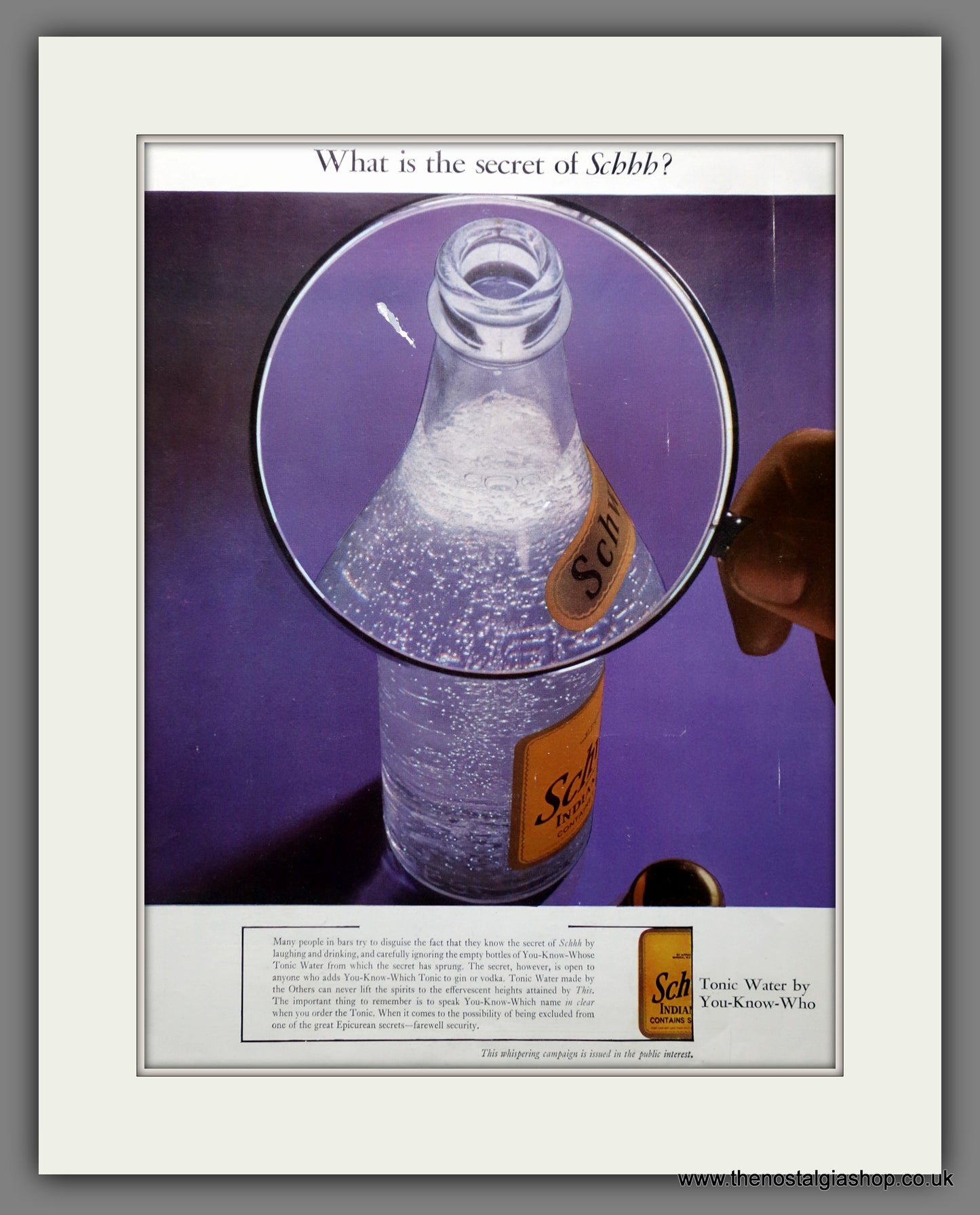 Schweppes Tonic Water. Original Advert 1965 (ref AD301052)