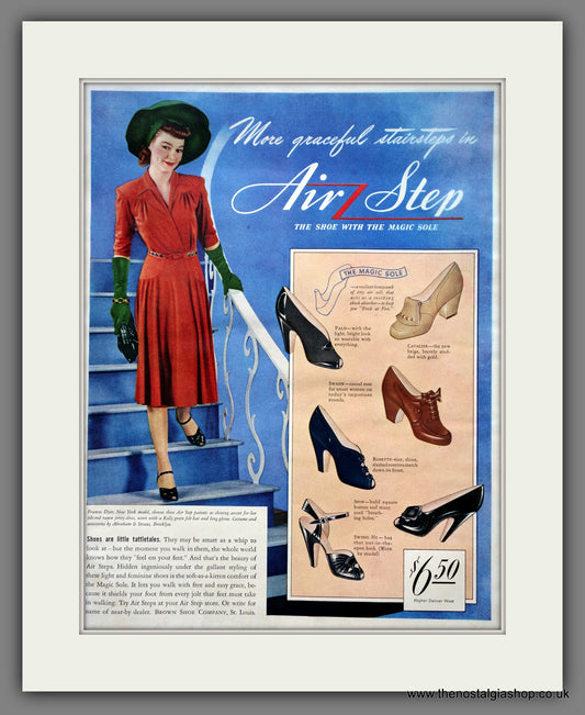 Air Step Shoes. Original American Advert 1942 (ref AD301116)