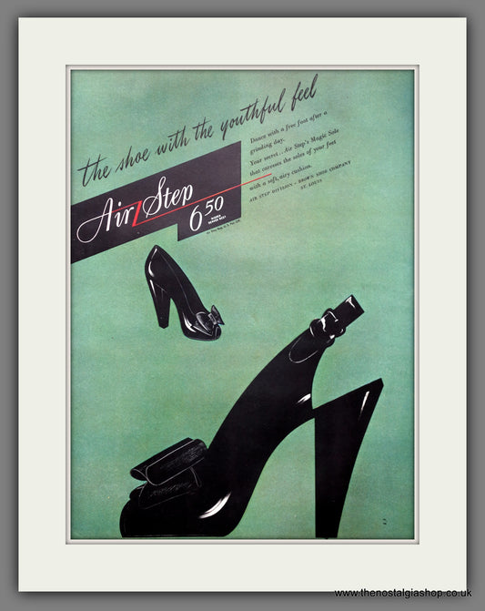 Air Step Shoes. Original American Advert 1944 (ref AD301120)