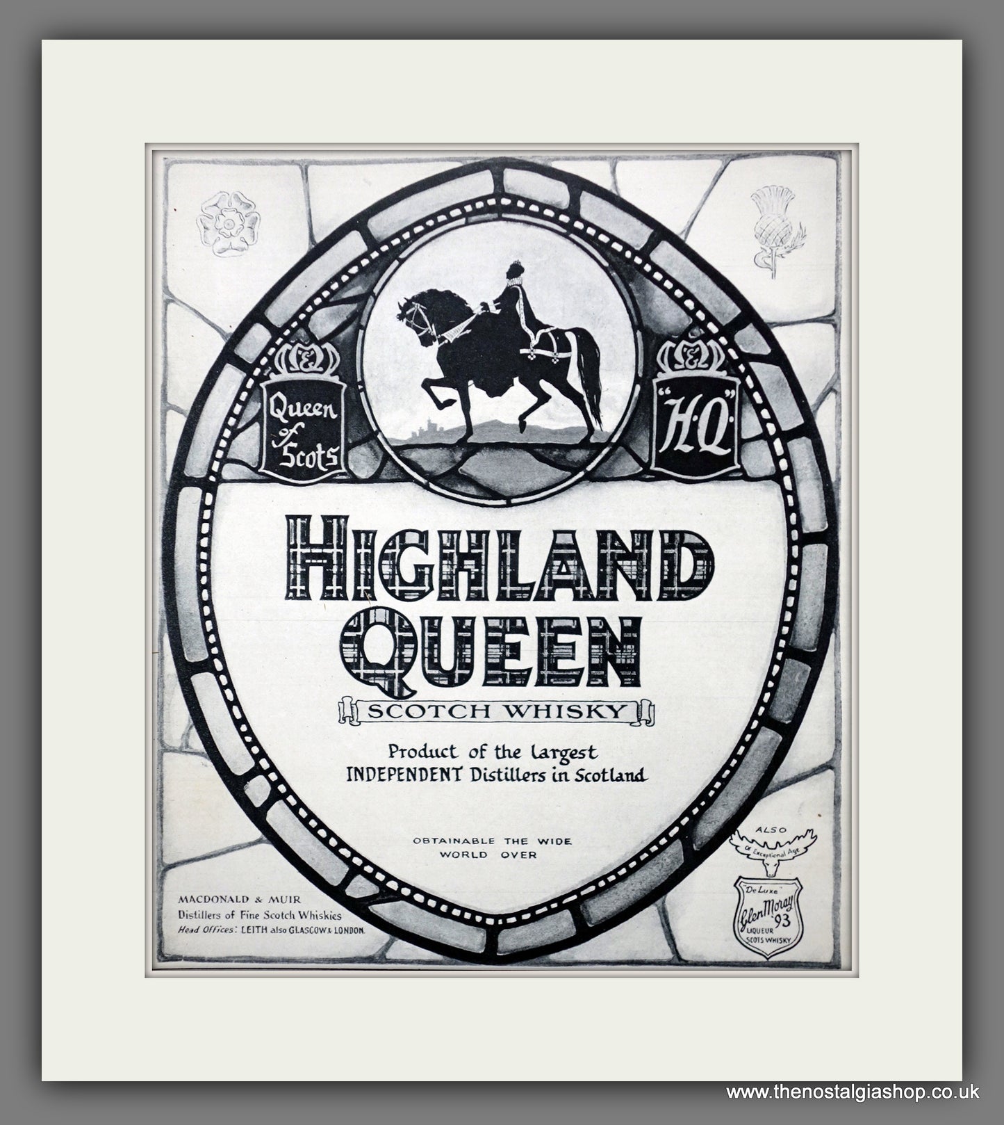 Highland Queen Scotch Whisky. Original Advert 1928 (ref AD301070)