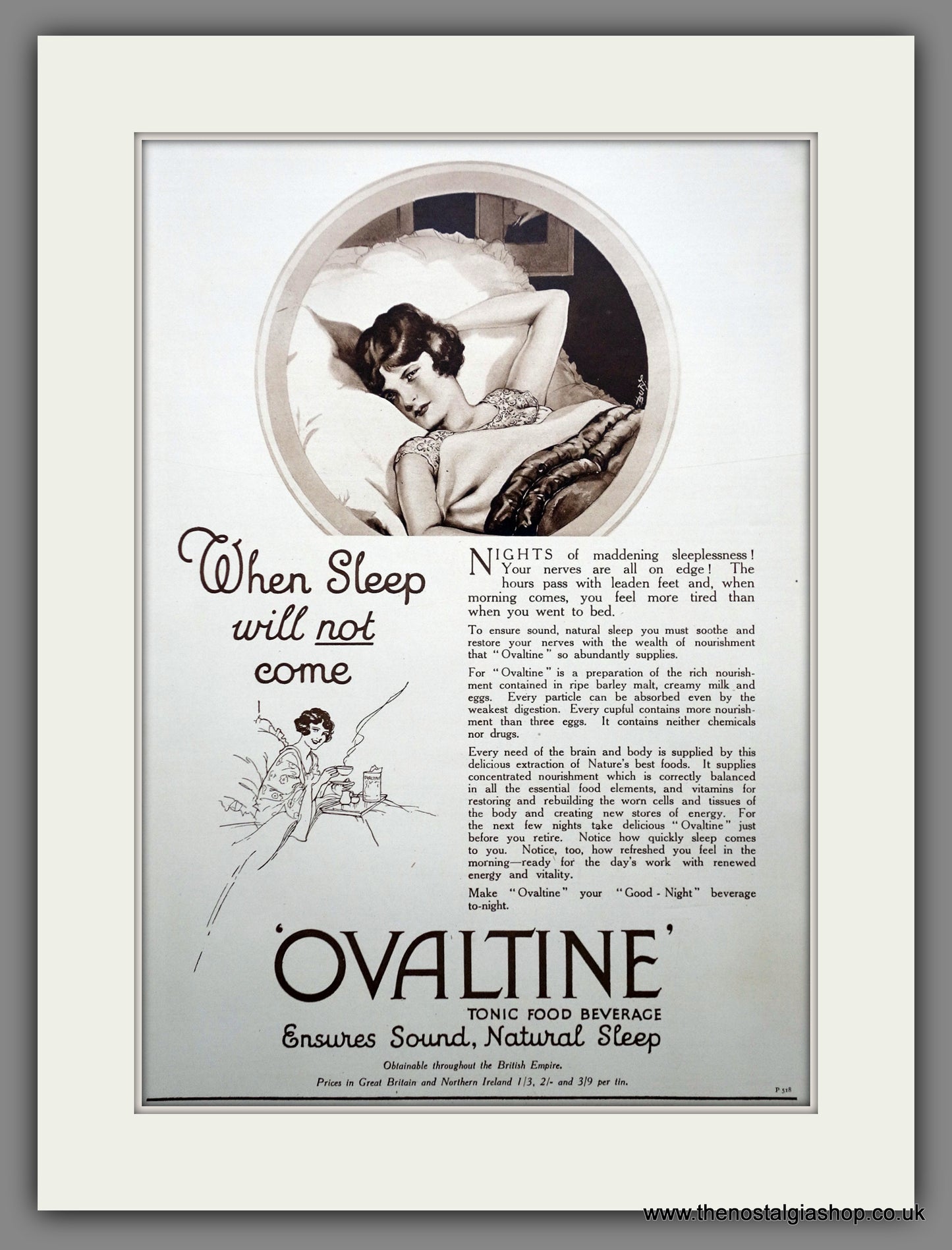Ovaltine Food Beverage. Original Advert 1929 (ref AD301076)