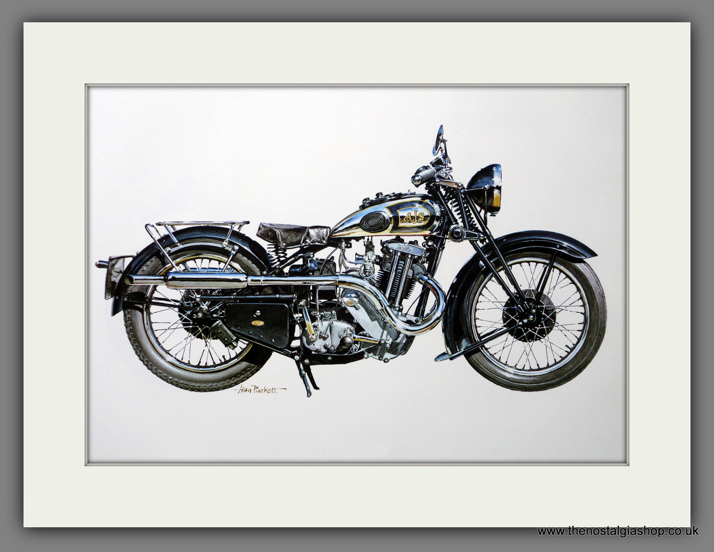 AJS Model 35/8 1935. Motorcycle Print 1970's (ref PR3049)