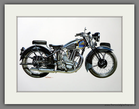 Imperial 500 1937. Motorcycle Print 1970's (ref PR3055)