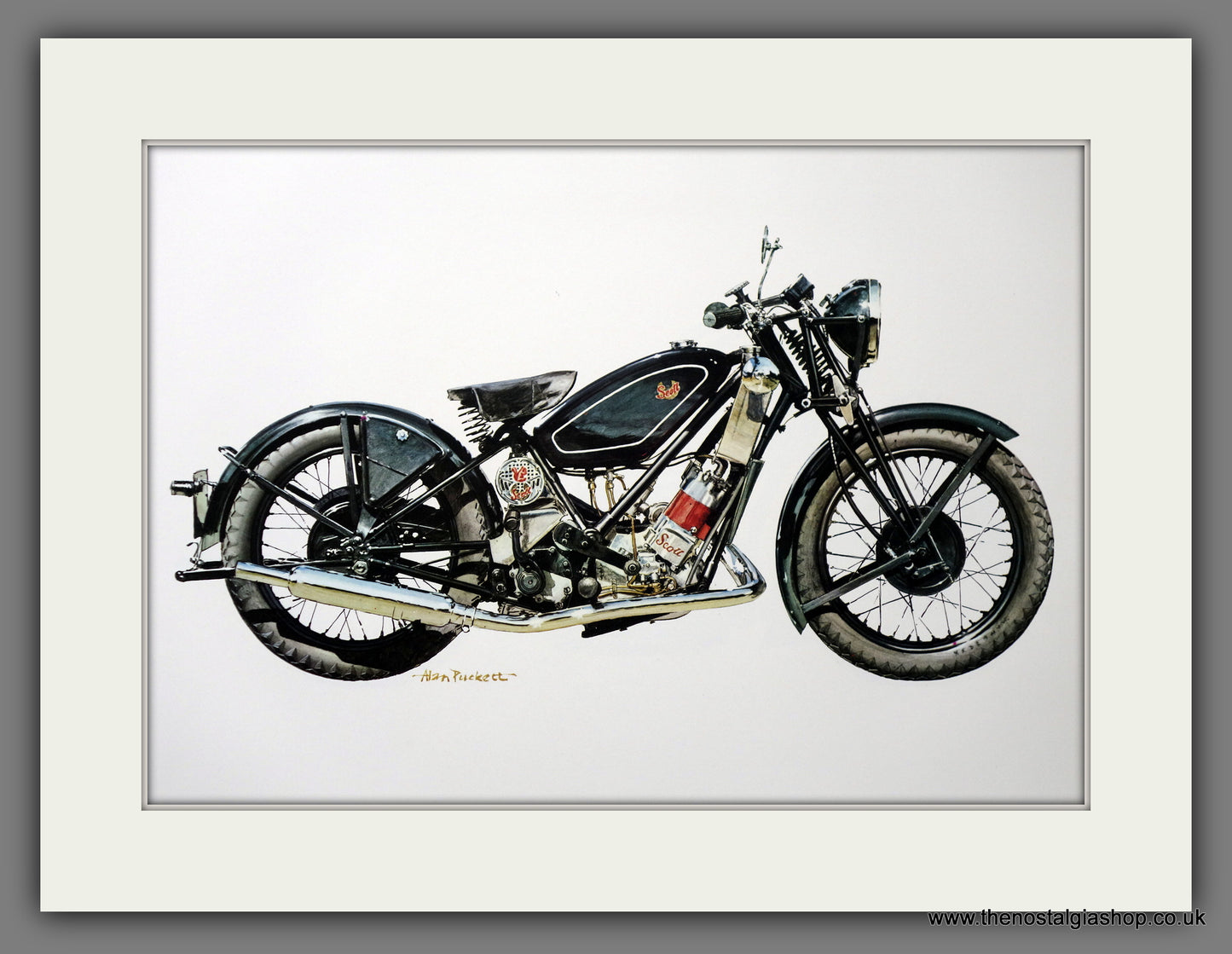 Scott Flying Squirrel 1938. Motorcycle Print 1970's (ref PR3058)