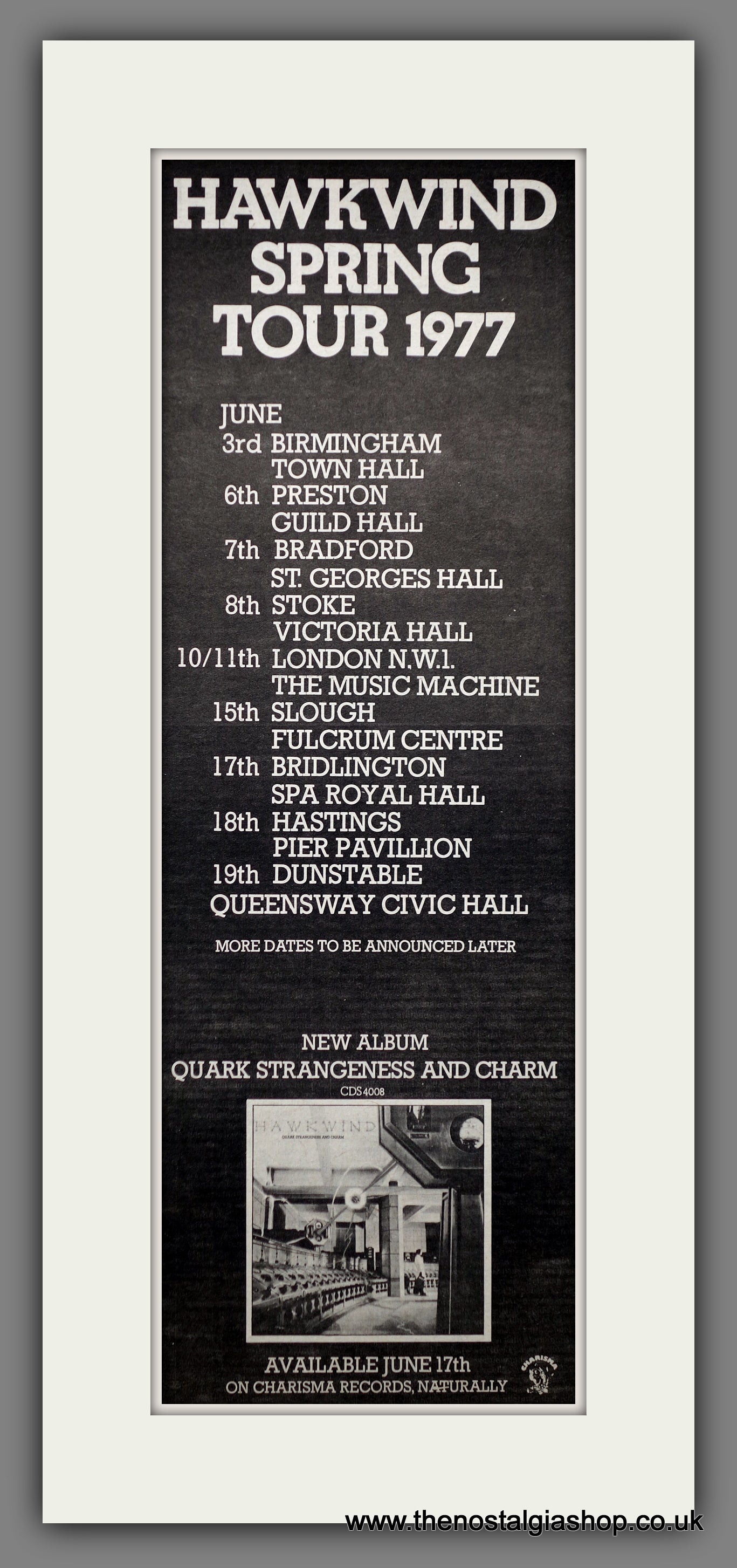 Hawkwind Spring Tour. Original Advert 1977 (ref AD200589) – The ...