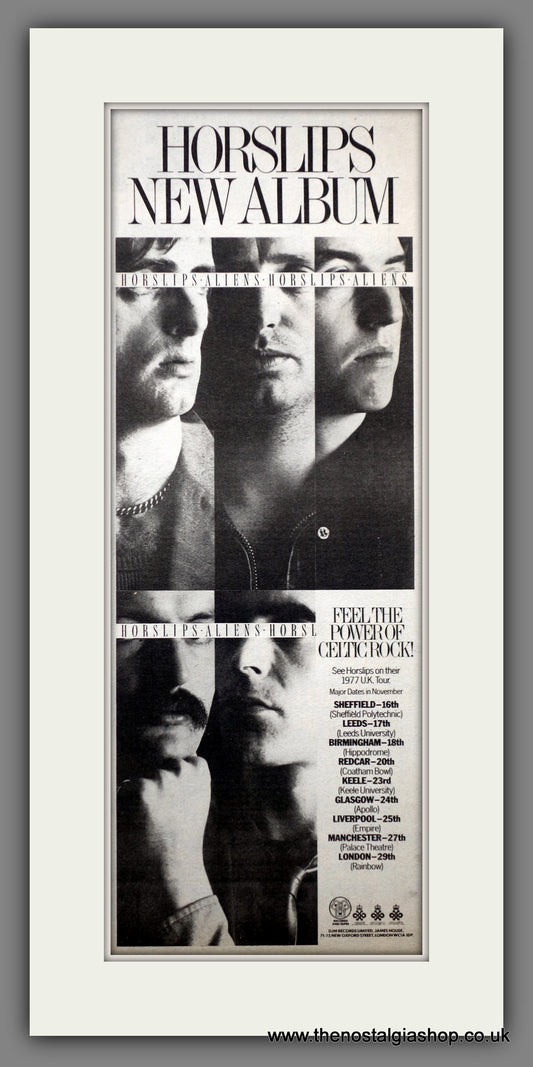 Horslips Aliens .  Original Advert 1977 (ref AD200605)