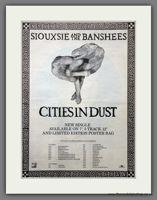Siouxsie And The Banshees Cities In Dust. Original Advert 1985 (ref AD15596)