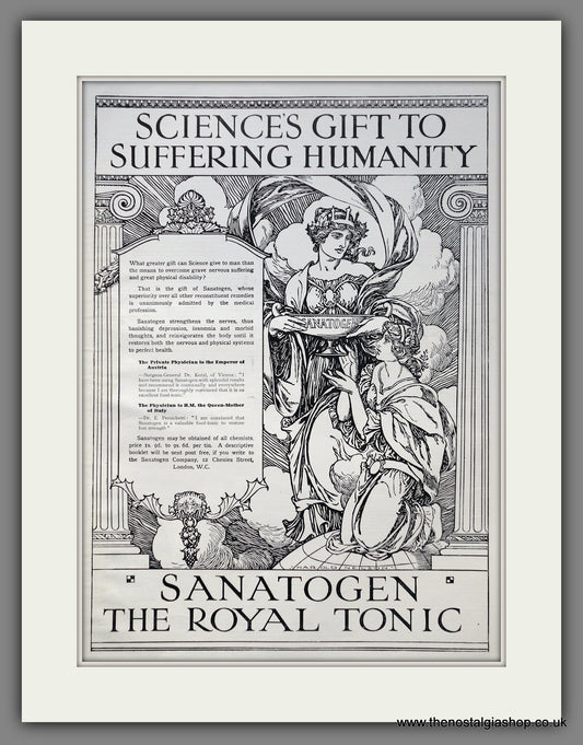 Sanatogen Royal Tonic. Large Original Advert 1911 (ref AD15425)