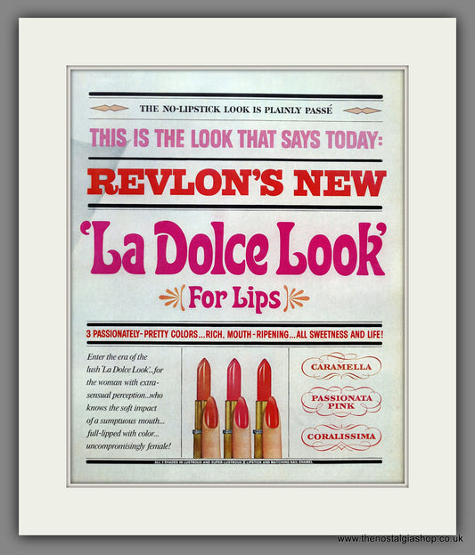 Revlon Lipstick. Original Double Advert 1964 (ref AD301132)