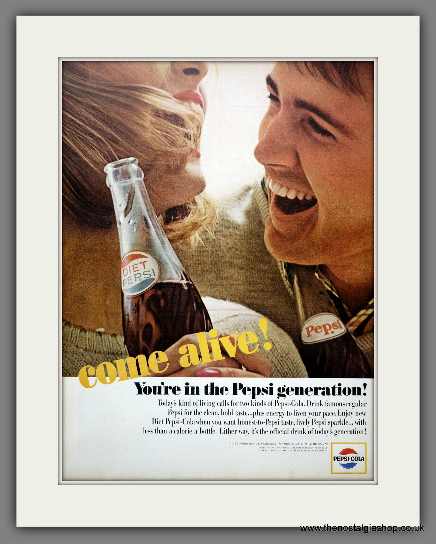 Pepsi-Cola Drink. Original American Advert 1964 (ref AD301137)