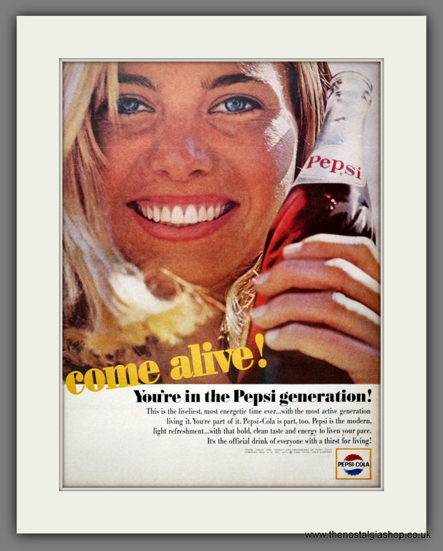 Pepsi-Cola Drink. Original American Advert 1964 (ref AD301139)