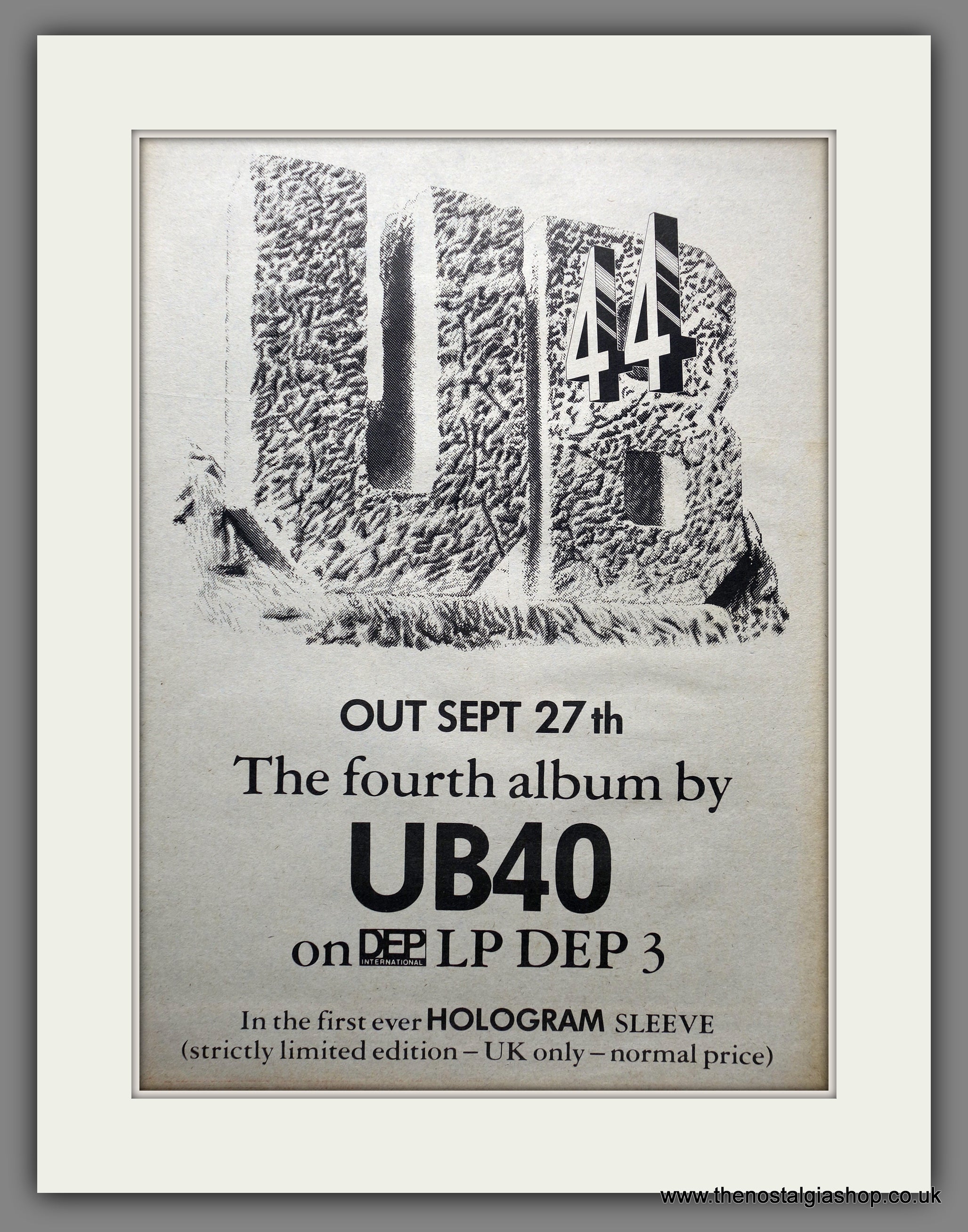 Ub44 UB40 UB44. Original Advert 1982 (ref AD15491) – The Nostalgia Shop