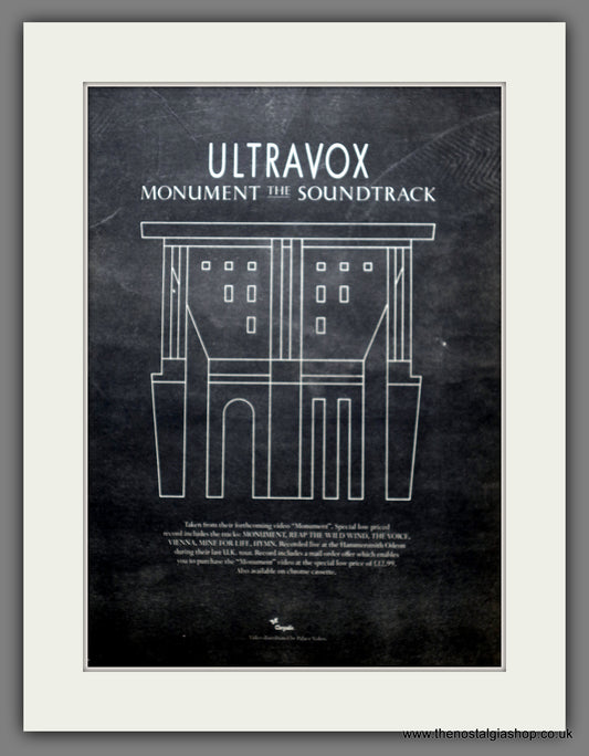 Ultravox  Monument The Soundtrack. Original Advert 1983 (ref AD15510)