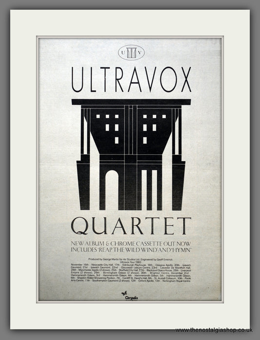 Ultravox  Quartet. Original Advert 1982 (ref AD15517)