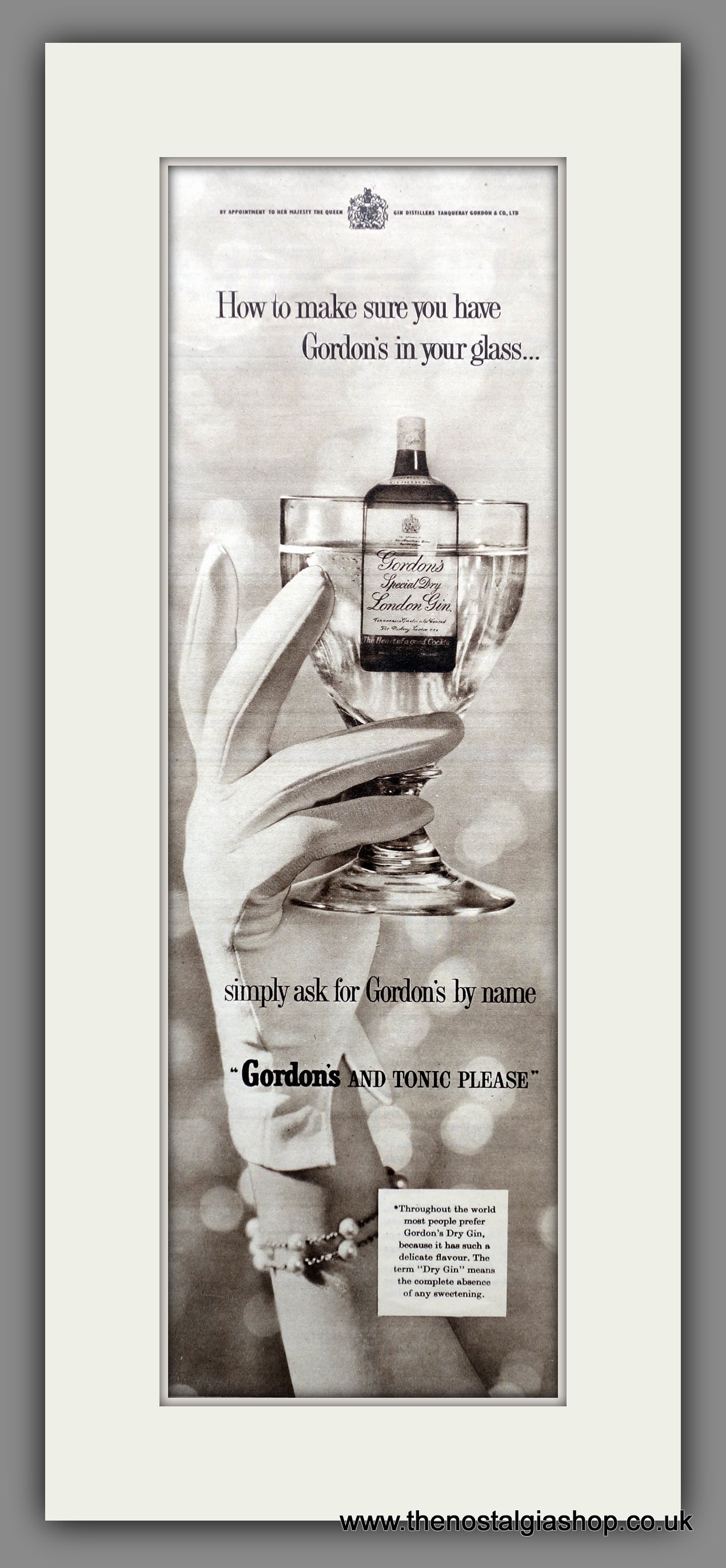 Gordon's Gin and Tonic. Original Advert 1961 (ref AD200581)