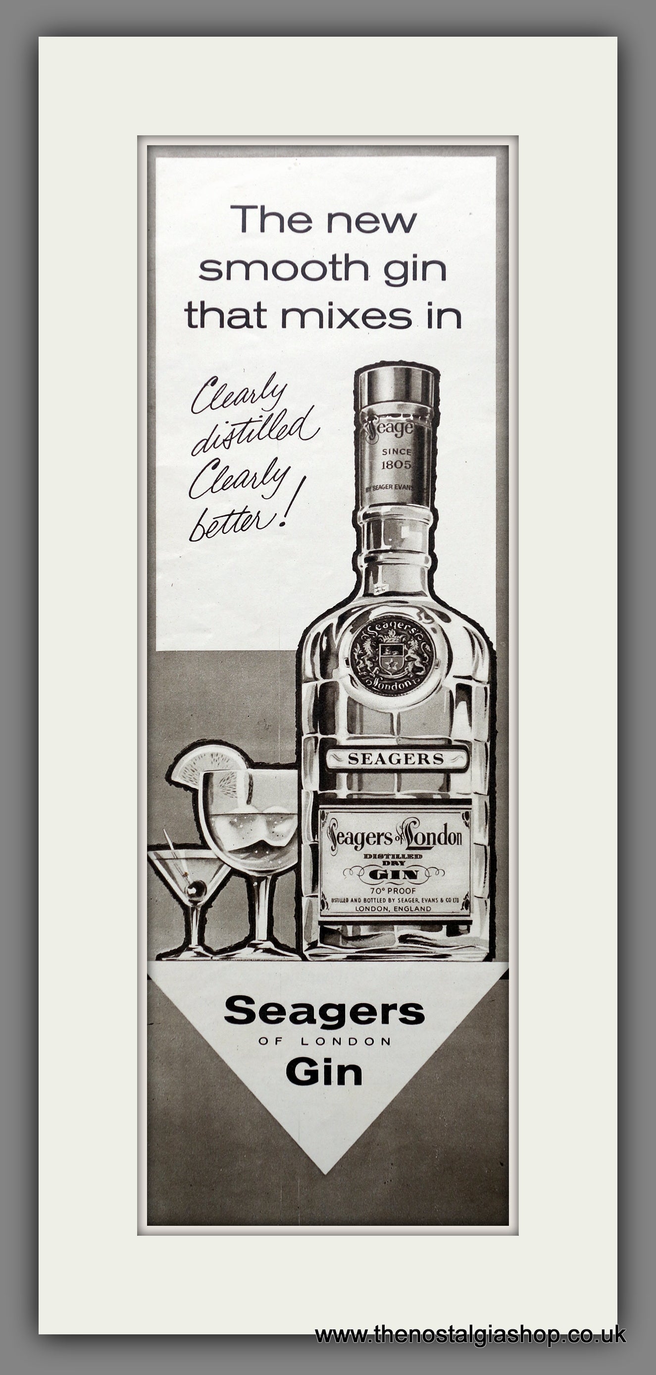 Seagers Gin. Original Advert 1960 (ref AD200584)
