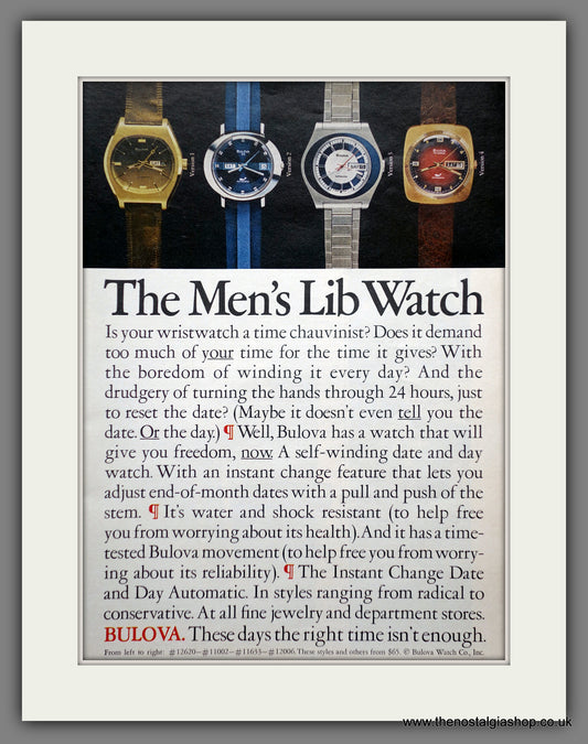 Bulova Watches. Original Advert 1973 (ref AD60904)