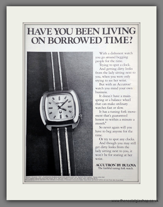 Bulova Watches. Original Advert 1972 (ref AD60905)