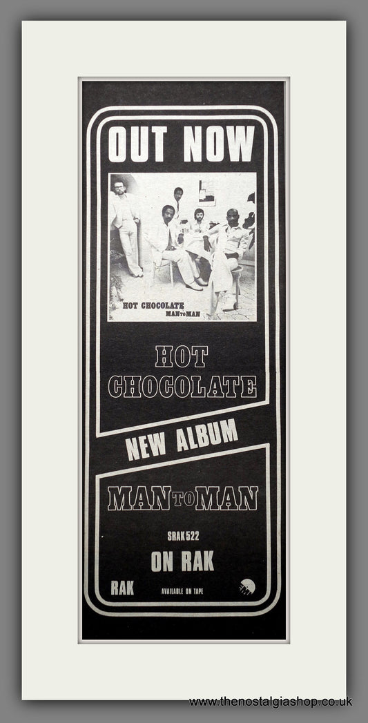 Hot Chocolate Man To Man.  Original Advert 1976 (ref AD200612)