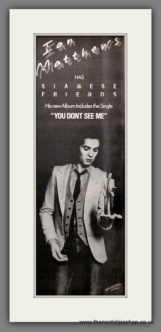 Ian Matthews Siamese Friends.  Original Advert 1979 (ref AD200626)