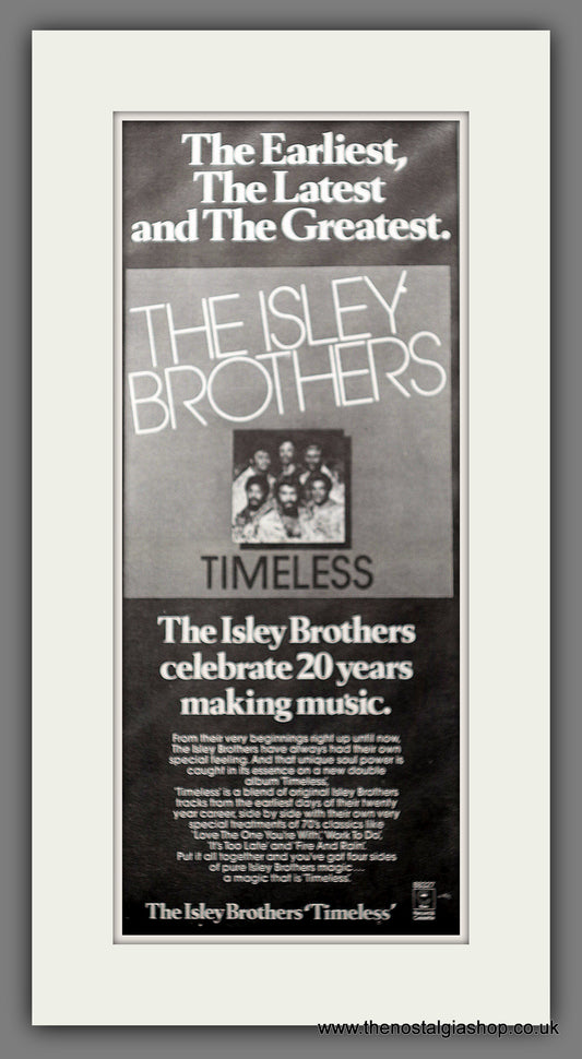 Isley Brothers (The) Timeless.  Original Advert 1979 (ref AD200640)