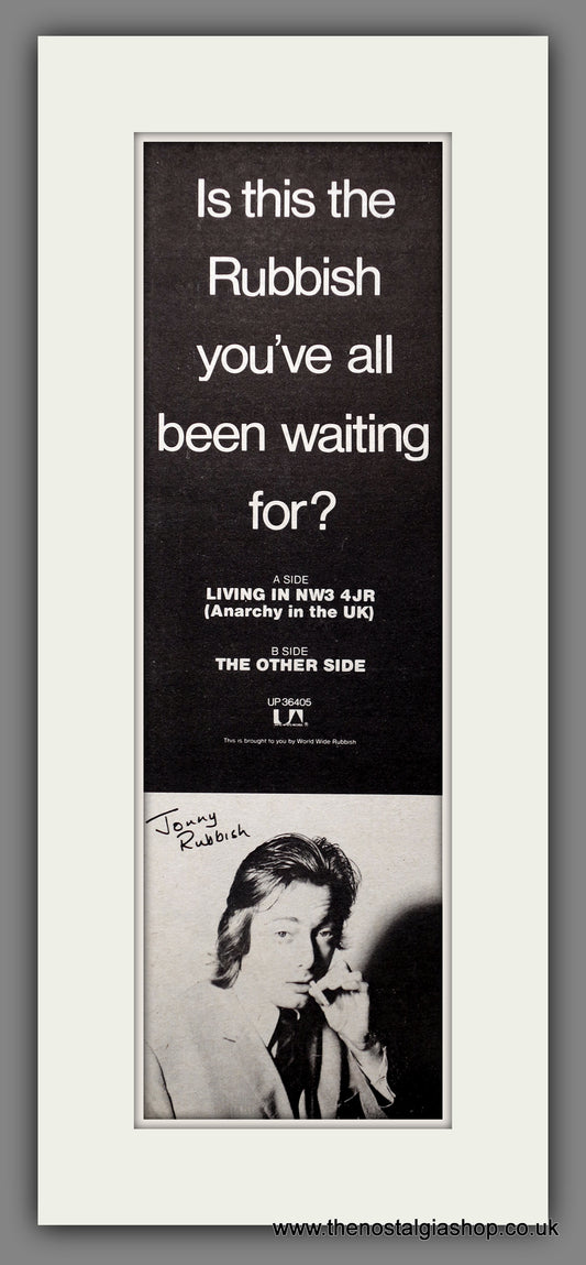 Jonny Rubbish Living In NW3.  Original Advert 1978 (ref AD200645)